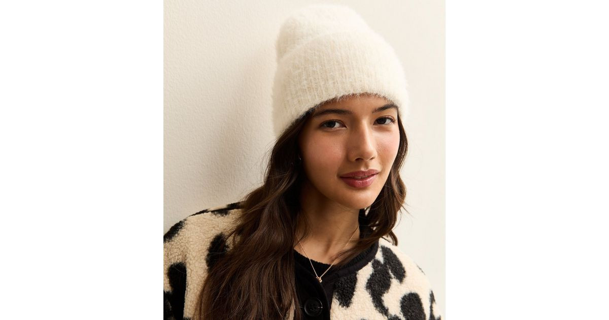 Cream Fluffy Knit Beanie | New Look | New Look (UK)