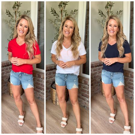 Dressing festive or the fourth doesn’t have to break your budget! #ad These tees from @walmart are a fantastic price — pair with a headband or earrings and you’ll be set for three separate looks! I sized up to a medium for a looser fit. #walmartfashion #walmartpartner 

#LTKstyletip #LTKSeasonal #LTKunder50