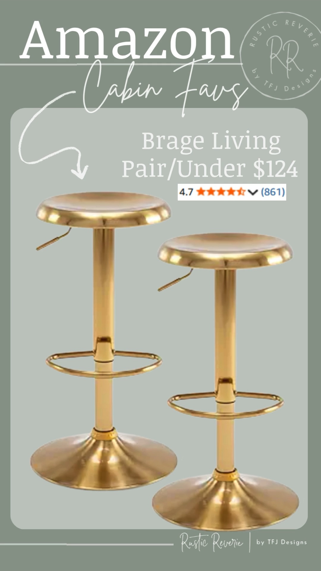 While we are here at the cabin I need to share some of my favorites with y’all! These adjustable barstools are both affordable and so pretty!! 😍 

amazon creator favorites prime shipping sale alert curated styled home decor kitchen furniture modern brass gold tones refined nancy myers 

#LTKHome #LTKSaleAlert