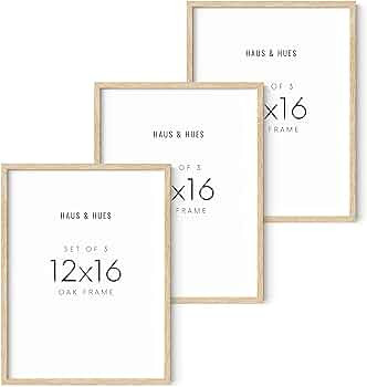 HAUS AND HUES 12x16 Picture Frame Wood - Frame for 12x16 Print, Frame for Poster, Frame for Wall ... | Amazon (US)