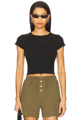 The Cropped Baby Tee in Black | Revolve Clothing (Global)