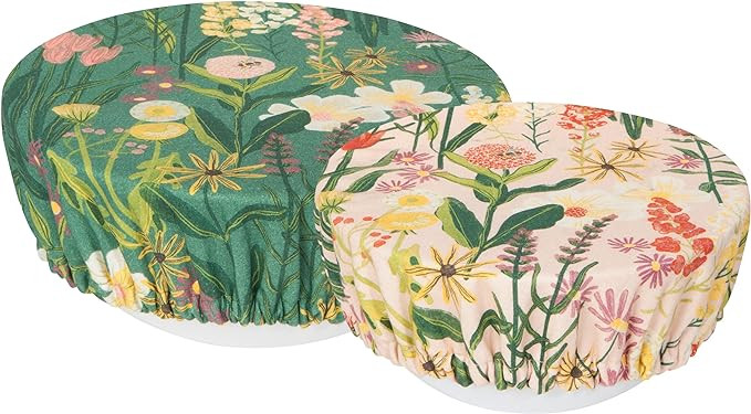 Now Designs Save Set Bowl Covers, DIA7.5in / DIA9.25in, Bees & Blooms | Amazon (US)