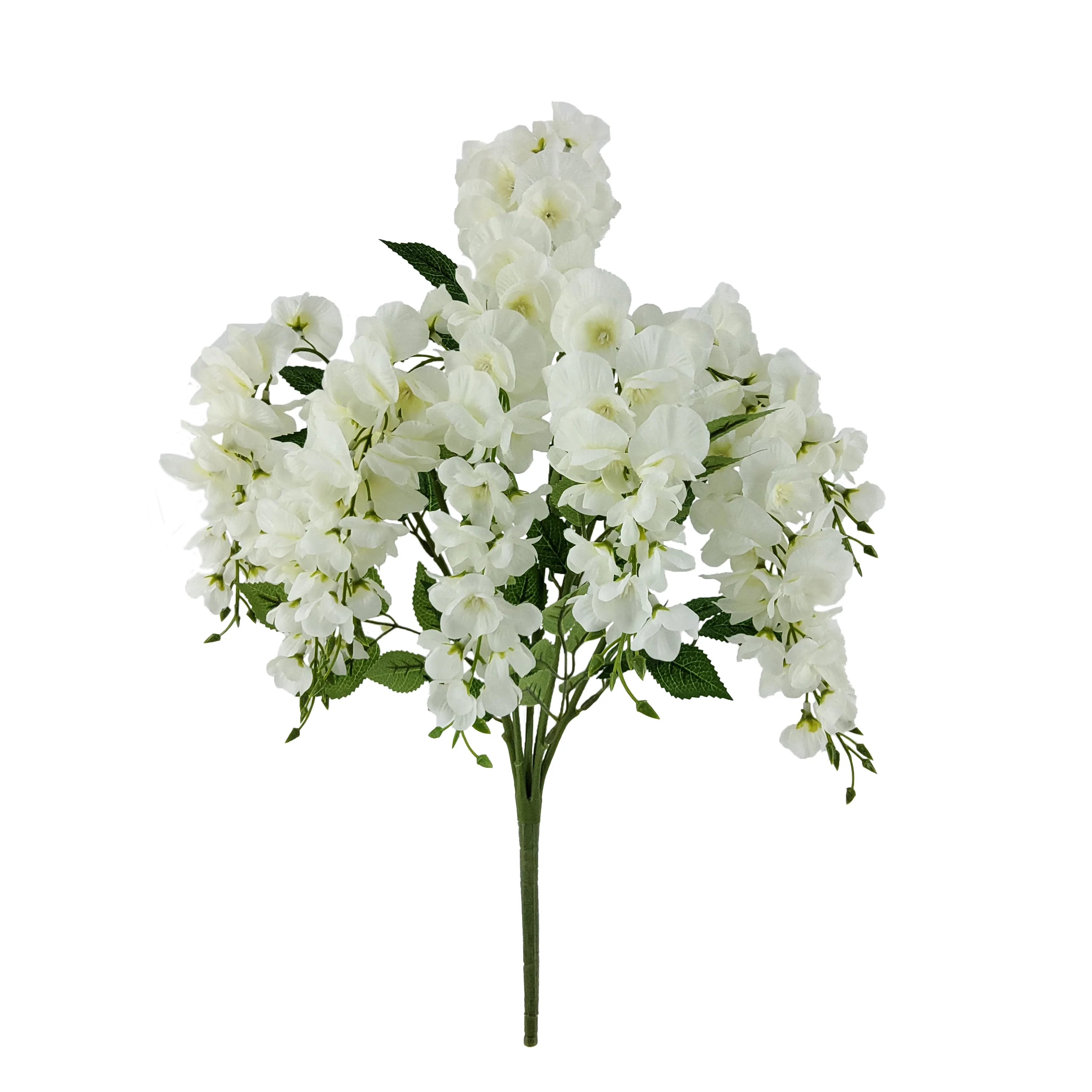 Mainstays 20 inch Artificial Flower, Wisteria Bouquet, White Color. Indoor Use. | Walmart (US)