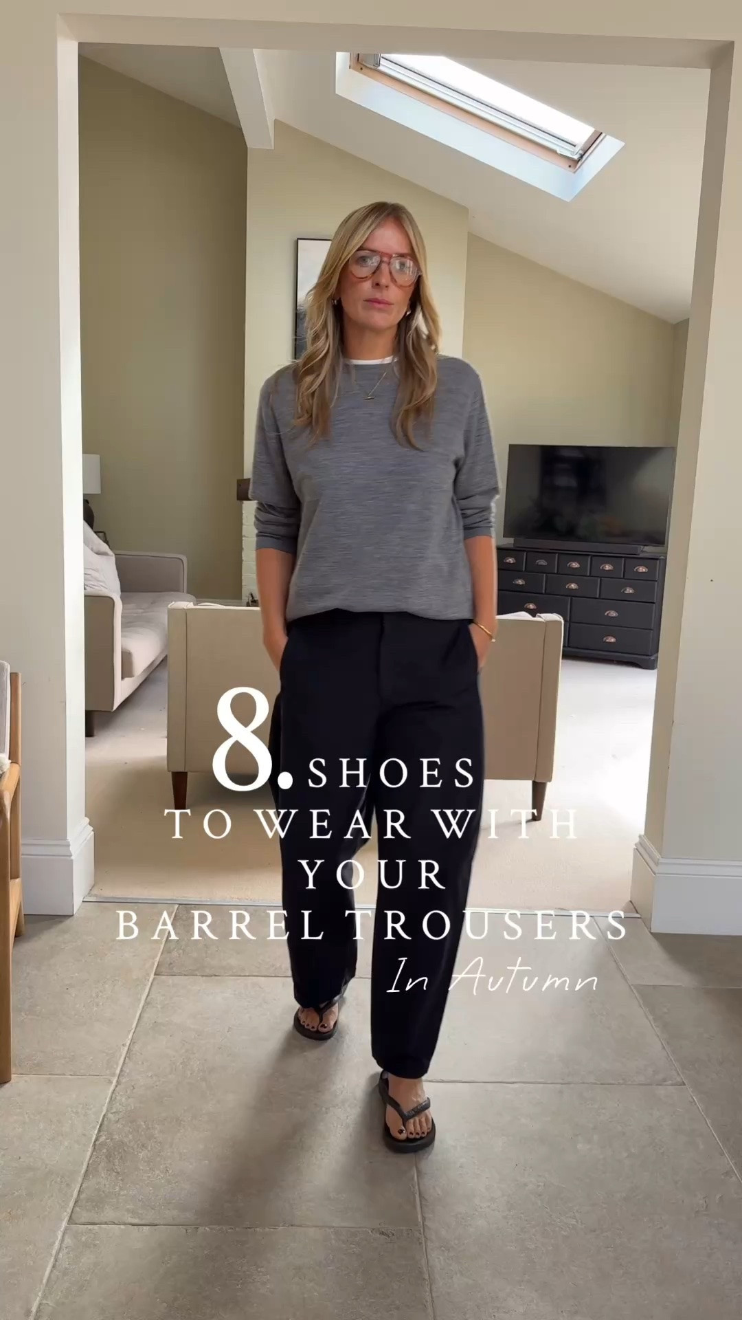 You asked …. 
Seems to be on everyone’s mind just now , you invested in the barrel trousers and have been sliding around in flip flops the past few months - what now ?  
Aside from still wearing the flip flops ( me 🙋🏼‍♀️) there are actually many other options and it just depends on lifestyle, taste and length. 

I get asked about the perfect length - to be honest I’m not sure there is one - I’ve seen them work on so many people . I like wear they sit on me (about 1cm off the ground without shoes) 
I then roll them up once or twice if I’m wearing chunkier footwear. 
I will wear socks when it’s colder 😉 

The trousers come in 3 lengths now and you can have them shortened in store or online at a low cost. 

I wear a large in the trousers , regular length and I’m a U.K. 14 5ft 7 

Wearing XL in the jumper (men’s) 
Medium in the T 
Green jacket - medium
Brown jacket - U.K. 16 (14 would be fine for me ) 

 #styletip

#LTKautumn #LTKshoes #LTKstyletip