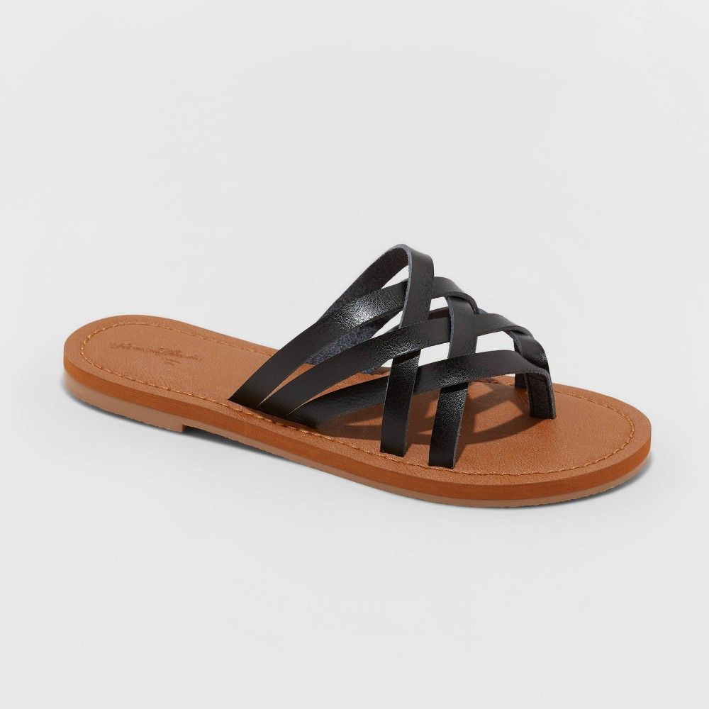Women's Josephine Multi Strap Slide Sandals - Universal Thread Black 5 | Target