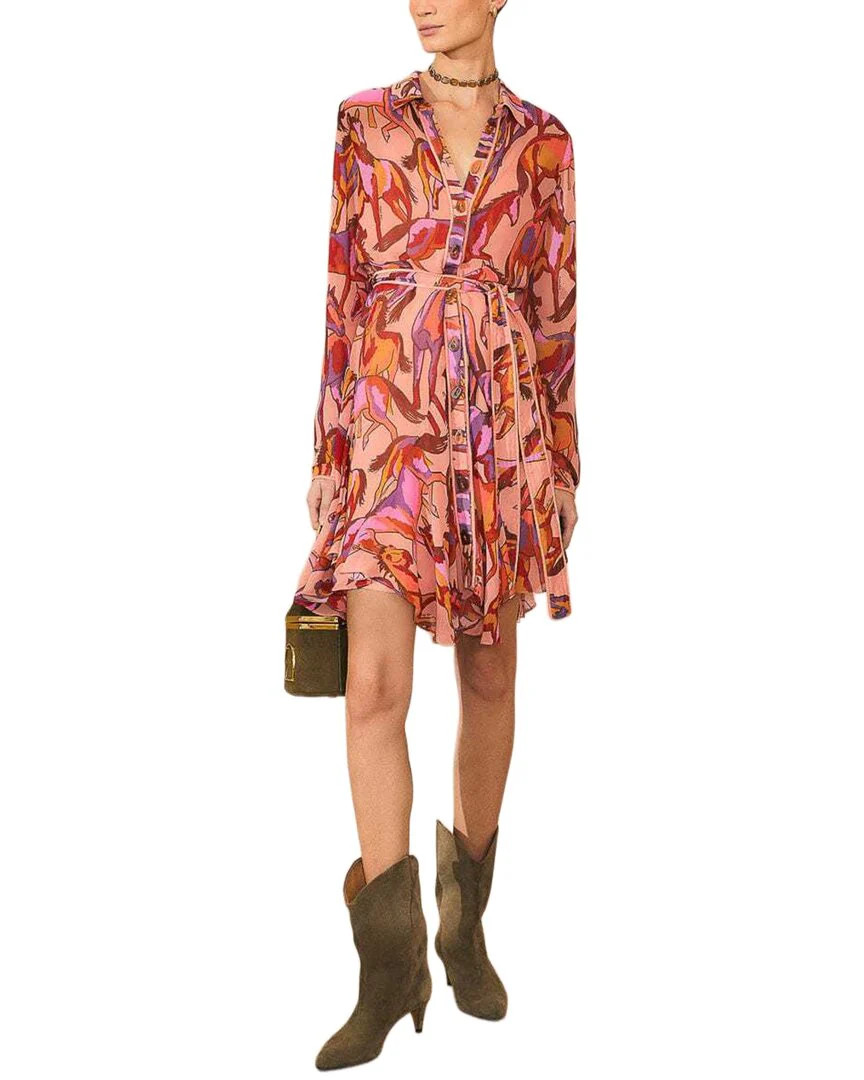 FARM Rio Wild Horses Rose Long Sleeve Mini Dress | Shop Simon