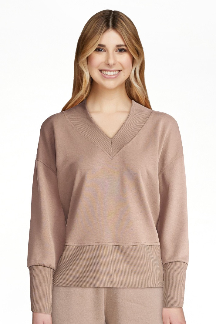 Scoop Women's and Women's Plus New Scubaknit V Neck Sweatshirt, Sizes XS-4X | Walmart (US)