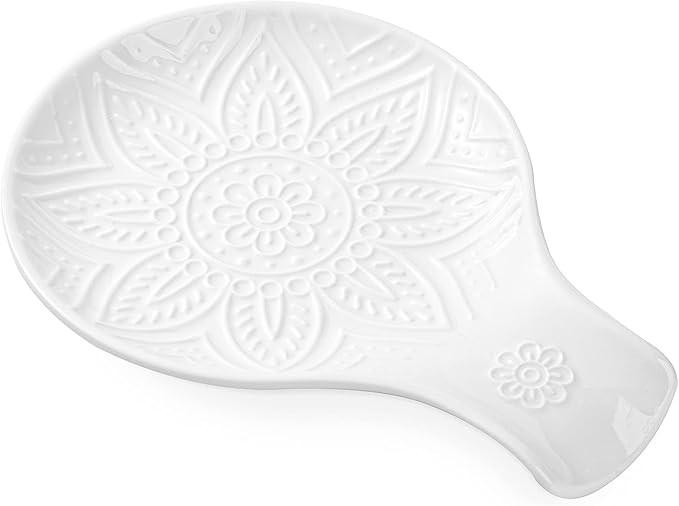 MIKIGEY Ceramic Spoon Rest, 7.48 Inches Spoon Holder for Kitchen Counter, Kitchen Accessories, Di... | Amazon (US)