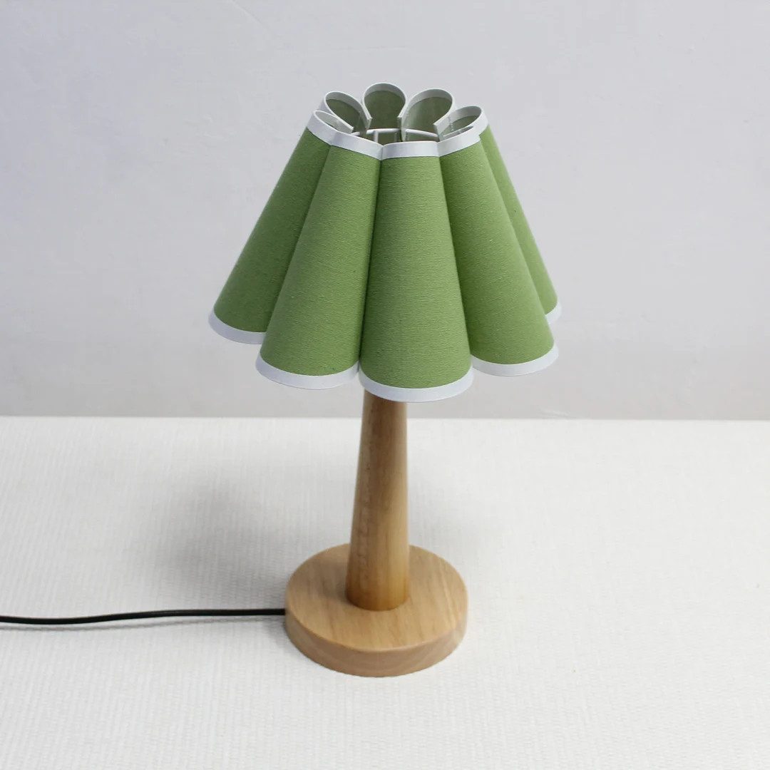 Handmade Green Fabric Table Lamp: Wooden Base, Home Furnishing-97# | Etsy (US)
