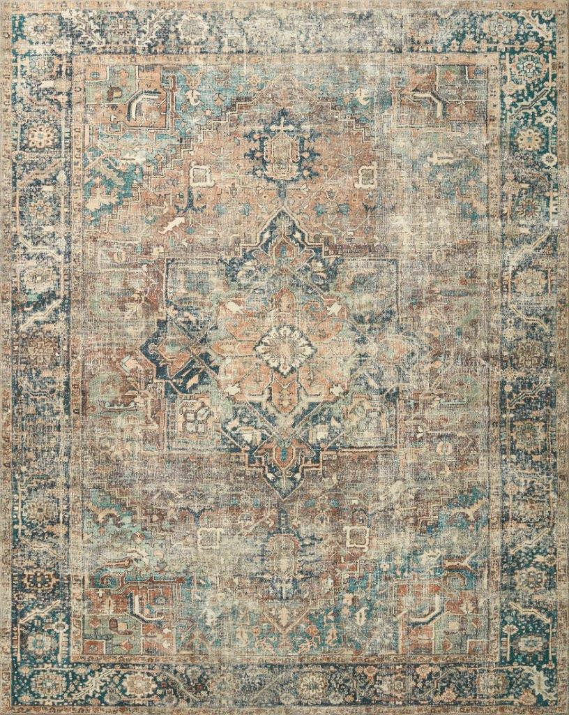 Loloi II Margot Terracotta and Lagoon 8'-6" x 11'-6" Area Rug | 1stopbedrooms