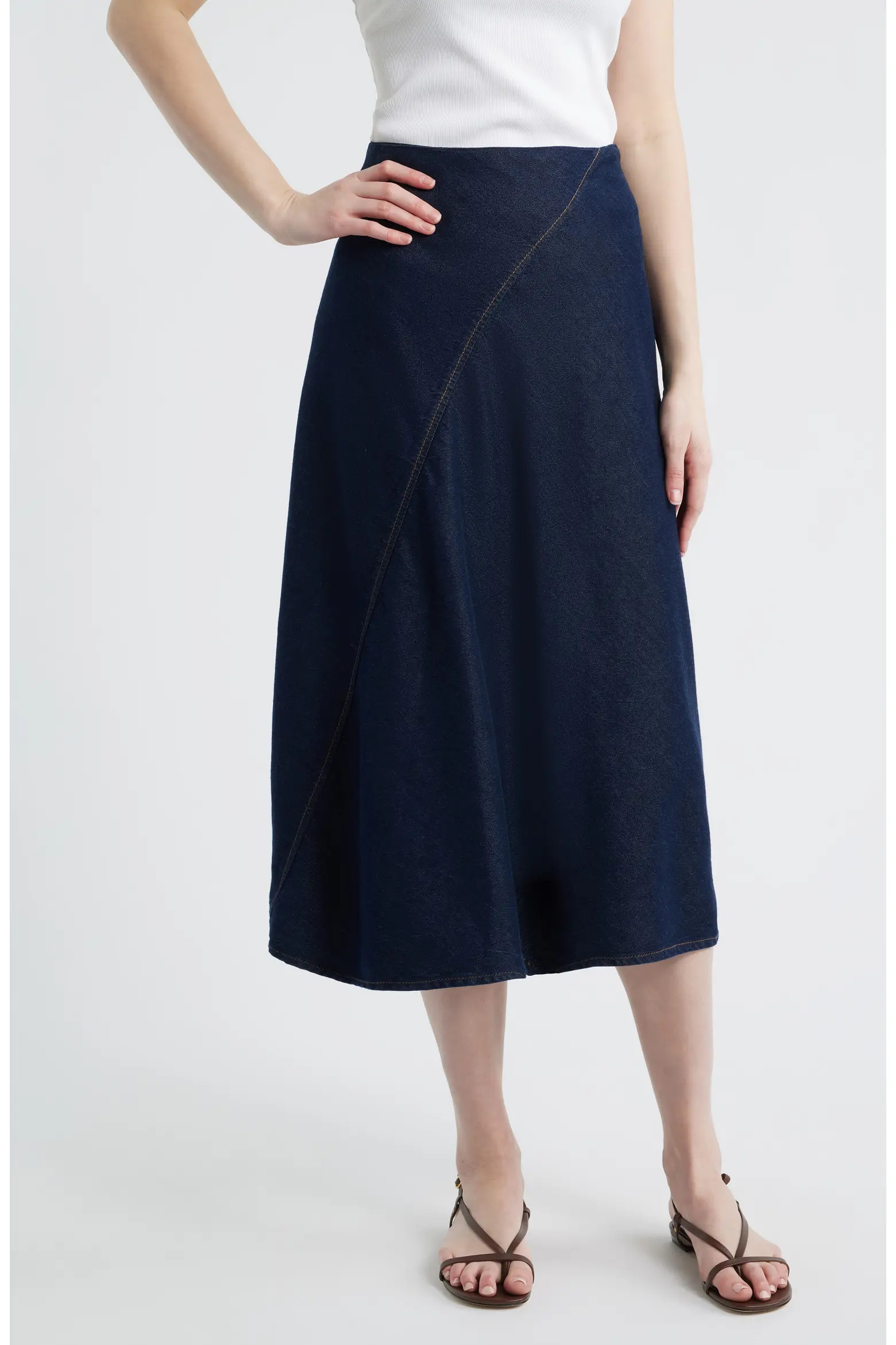 Featherweight Lisbon Denim Midi Skirt (Women) | Nordstrom | Nordstrom