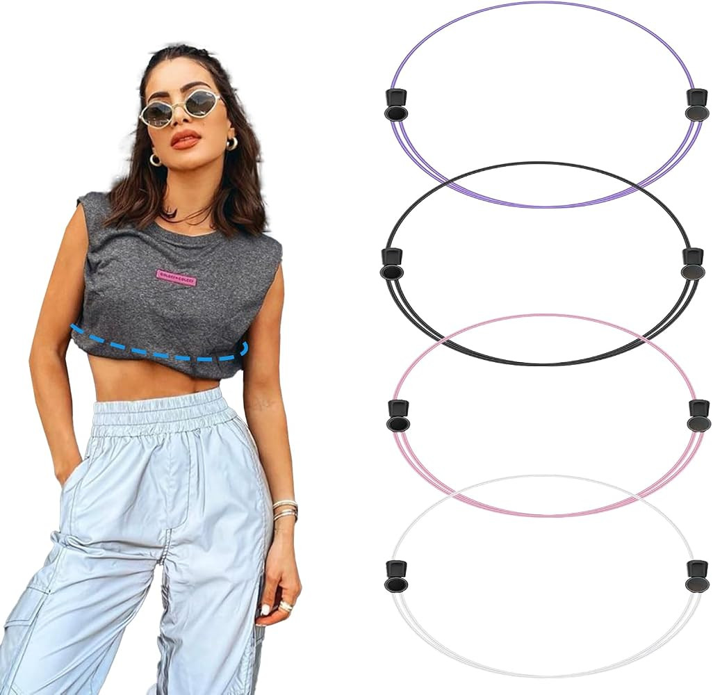 4pcs Adjustable Crop Band for Tucking Sweater and Shirt, The Elastic Tuck Band to Change The Styl... | Amazon (US)