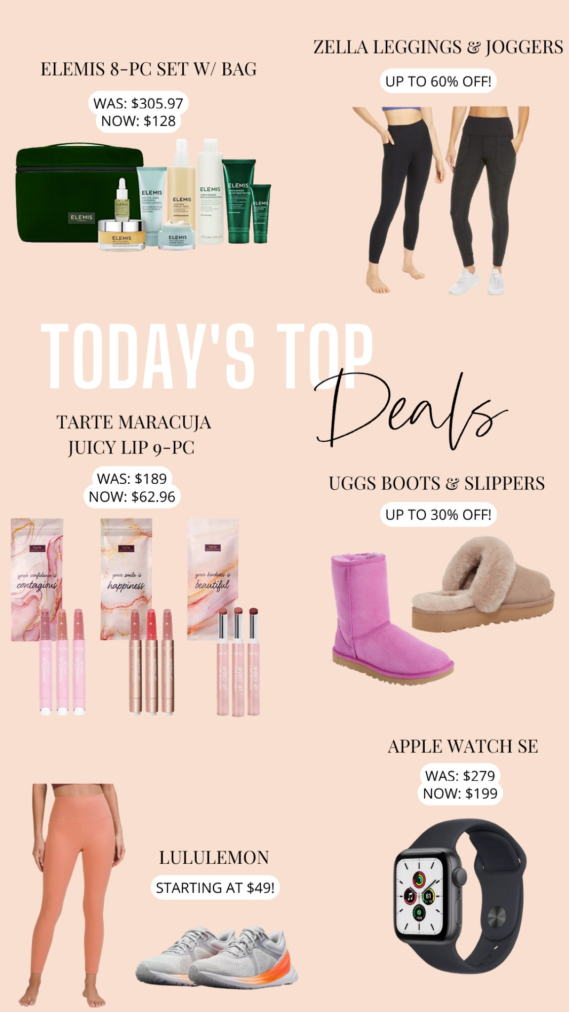 Elemis skincare // Zella leggings and joggers // tarte maracuja juicy lip // Uggs boots and slippers // Lululemon leggings and sneakers // Apple Watch 

#LTKfit #LTKbeauty #LTKsalealert