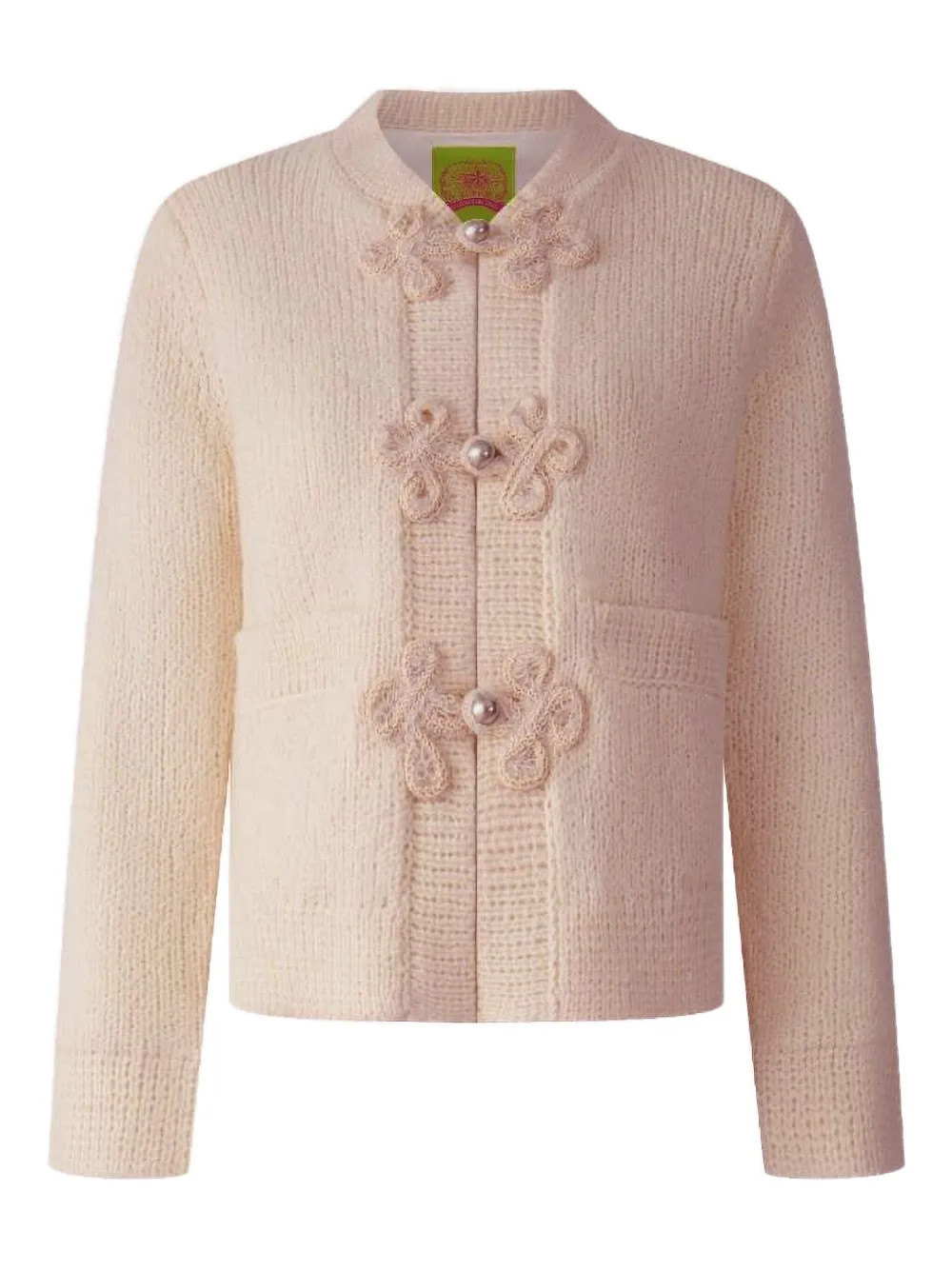 flower-embellished wool cardigan | Farfetch Global