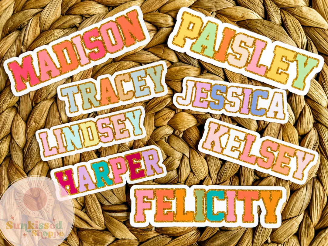 Custom Name Sticker Personalized Name Sticker Varsity - Etsy | Etsy (US)