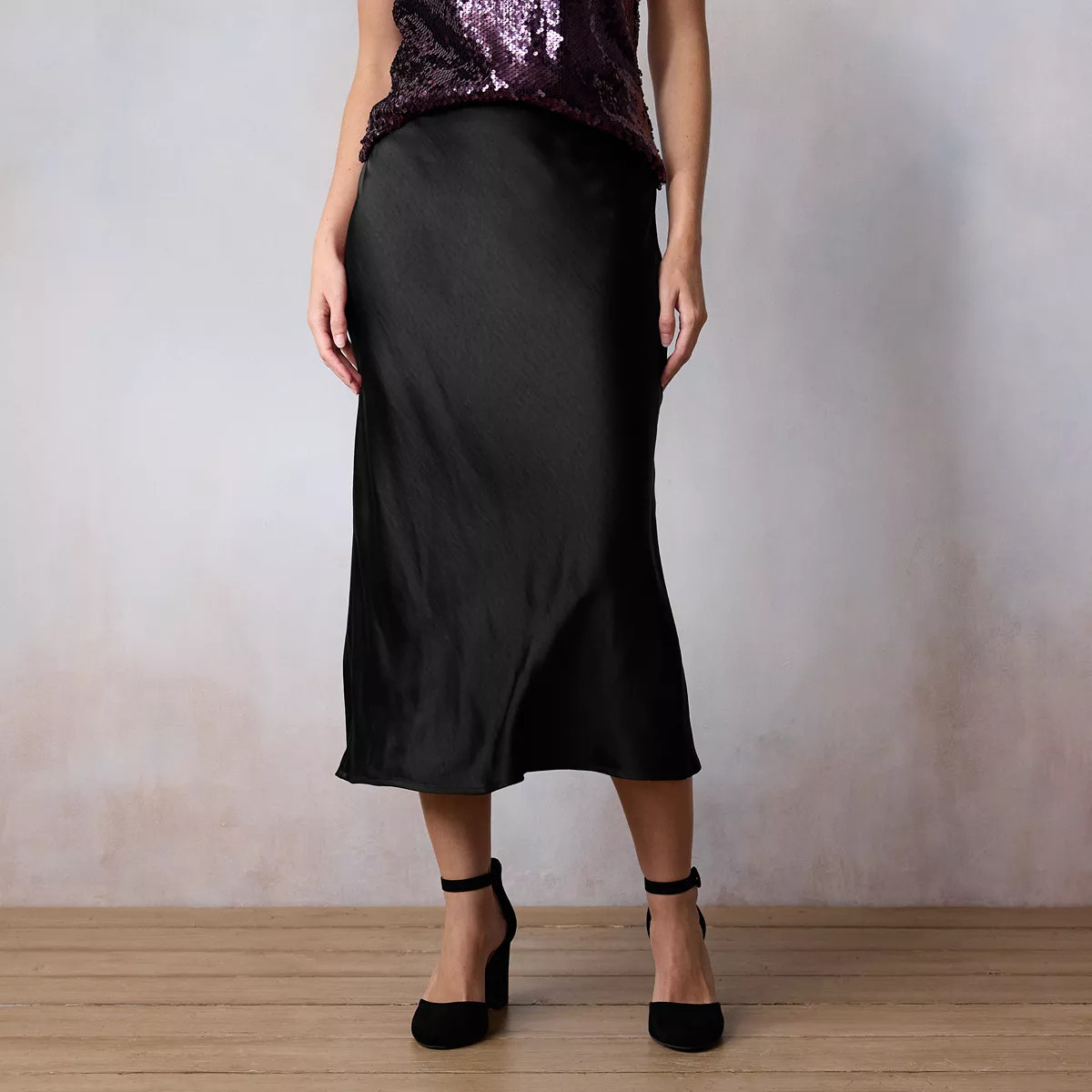 Petite LC Lauren Conrad Midi Slip Skirt | Kohl's