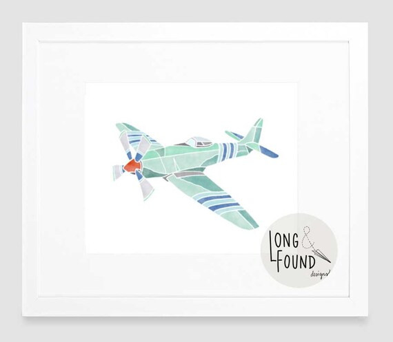 Vintage Airplane Print - Digital Download - Wall Art - Airplane Decor - Toddler Art - Airplane Nu... | Etsy (US)