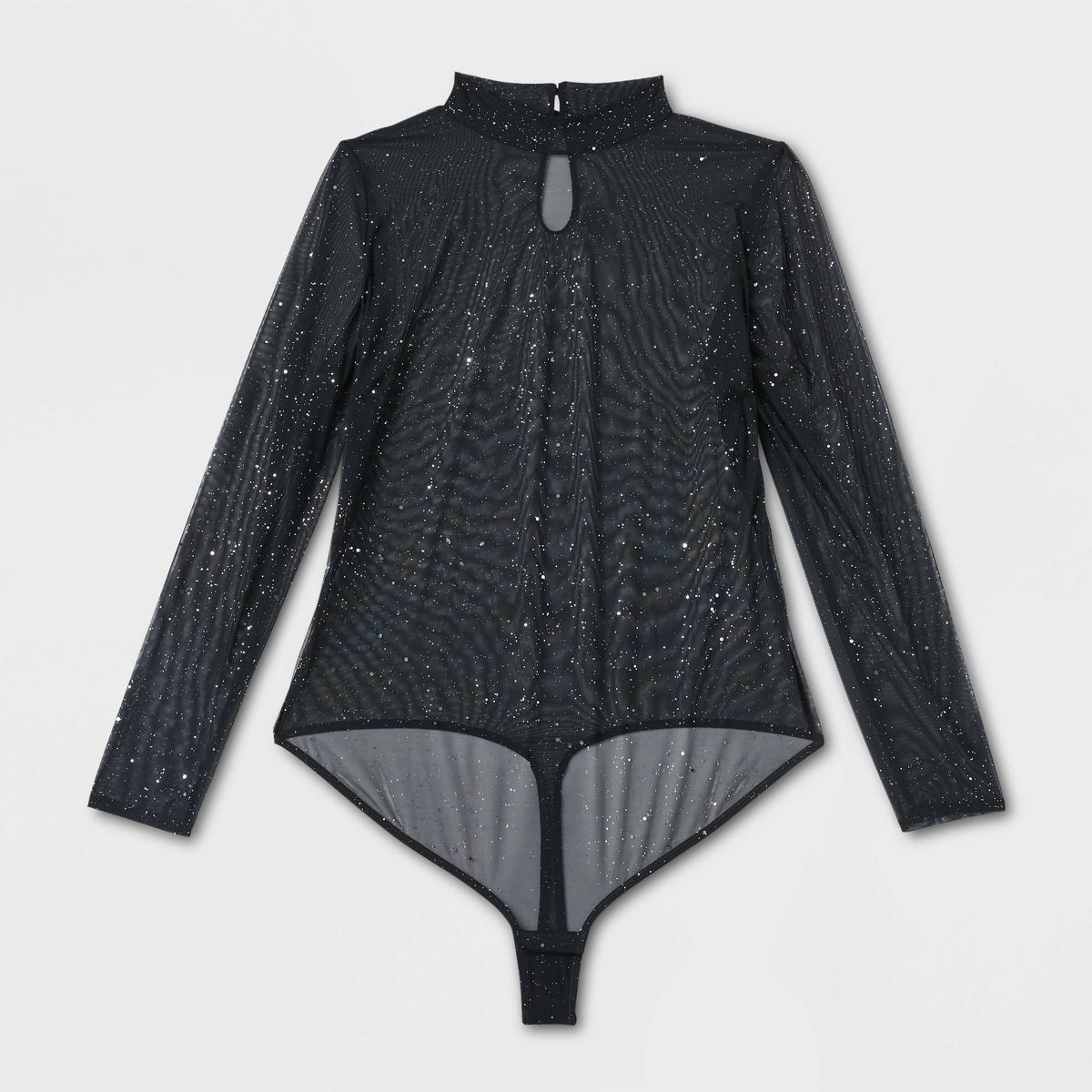 Women's Sequin Mesh Long Sleeve Lingerie Bodysuit - Auden™ Black | Target