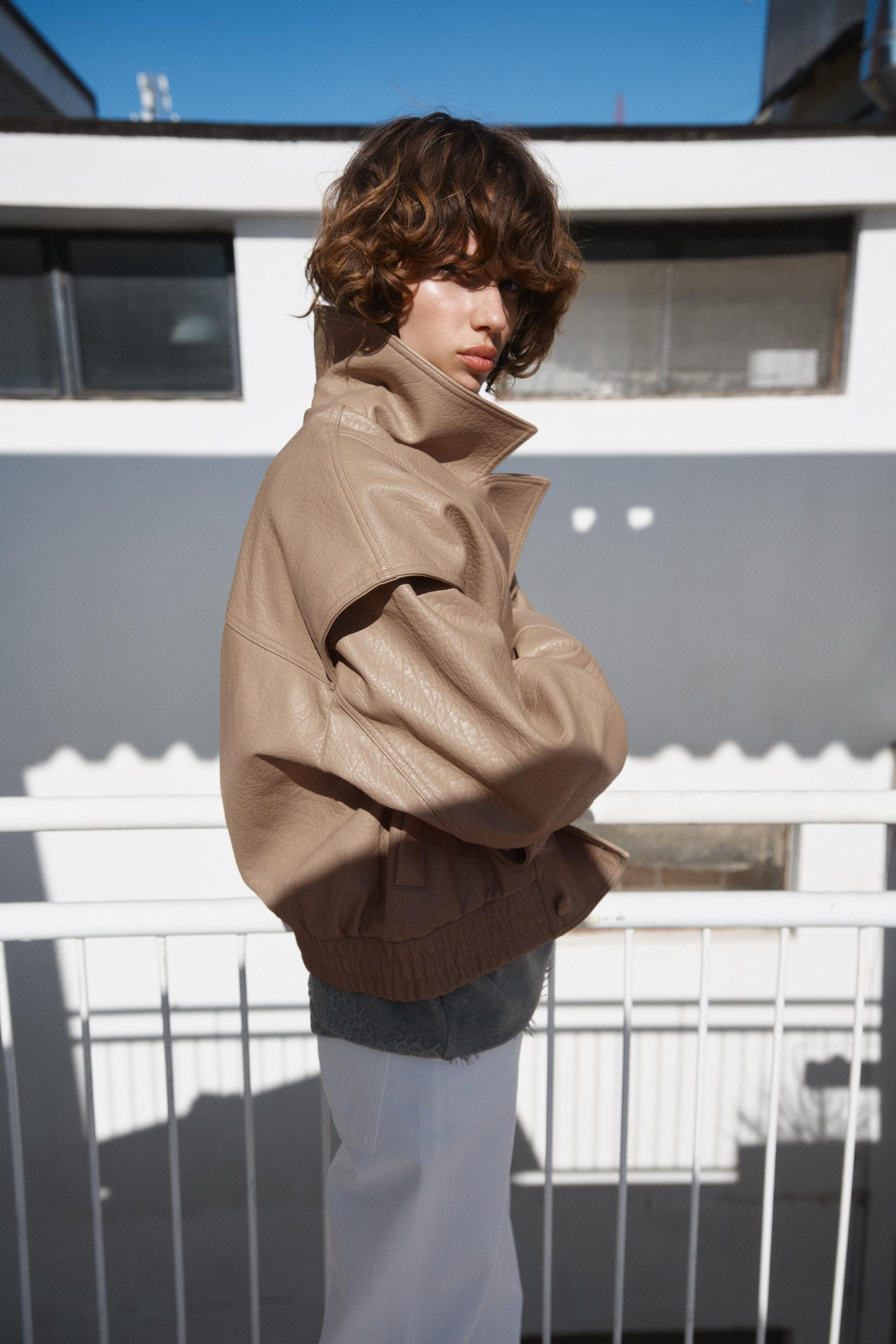 LEATHER EFFECT BOMBER JACKET | Zara UK