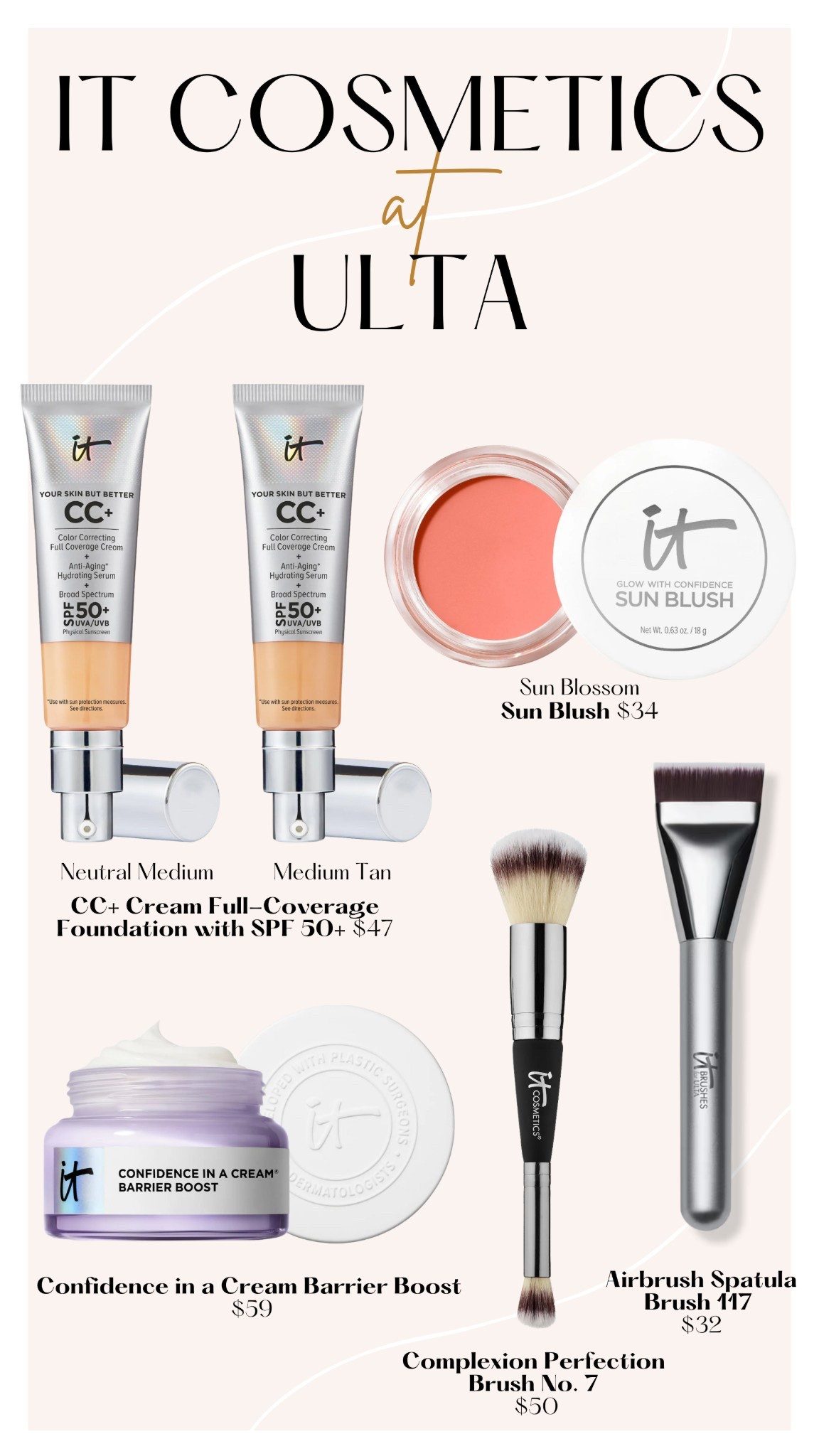 IT Cosmetics at Ulta - including the Ulta Exclusive Airbrush Spatula Brush 117 💗 for sheer to medium coverage

#LTKBeauty