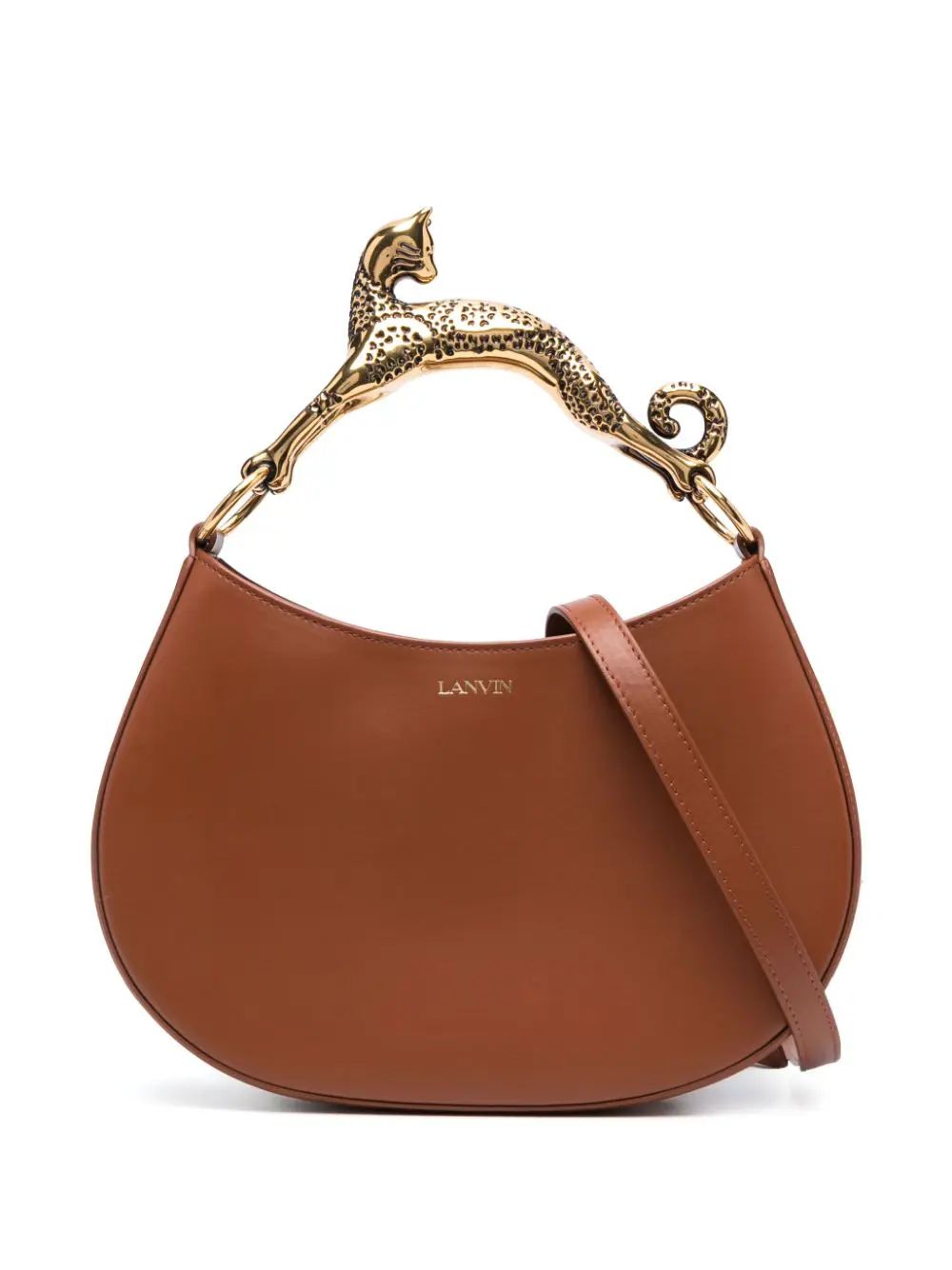 Lanvin Small Hobo Cat Leather Crossbody Bag - Farfetch | Farfetch Global