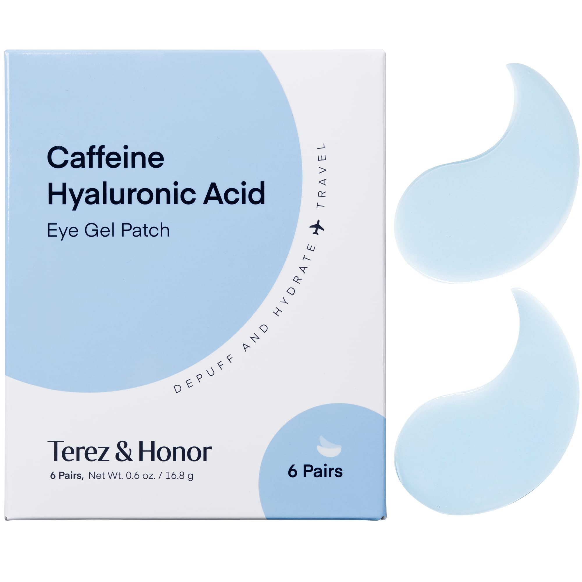 TEREZ & HONOR Caffeine Eye Patches - 6 Pairs Korean Hydrogel Under Eye Masks for Dark Circles, Pu... | Amazon (US)