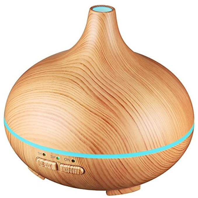 Victsing 150ml Mini Ultrasonic Aroma Essential Oil Diffuser, Wood Grain Cool Mist Humidifier for Off | Amazon (US)