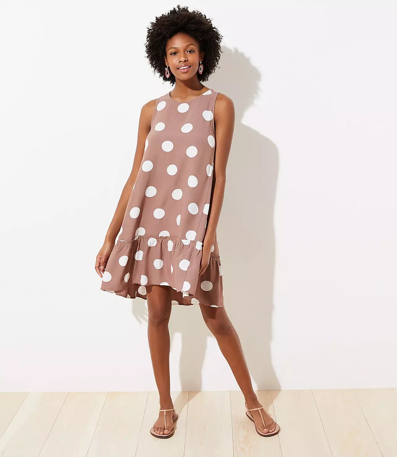 Polka Dot Tie Back Swing Dress | LOFT