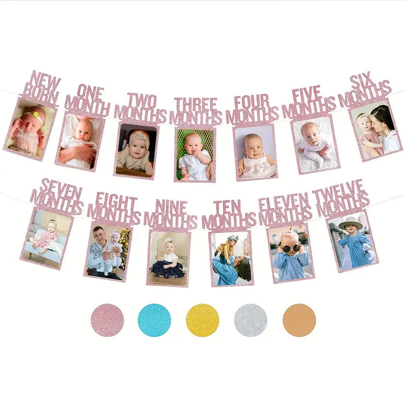 1st Birthday Photo Banner Pre strung With Frame Perfect - Temu | Temu Affiliate Program