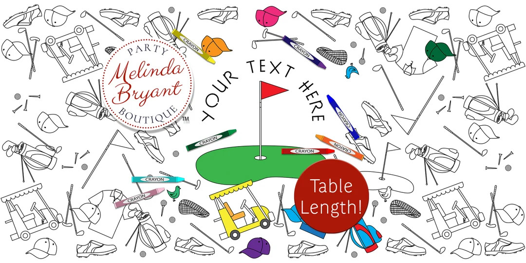Golf Hole in One Theme Birthday Decor Coloring Page Table Runner First Birthday Personalized Gift... | Etsy (US)