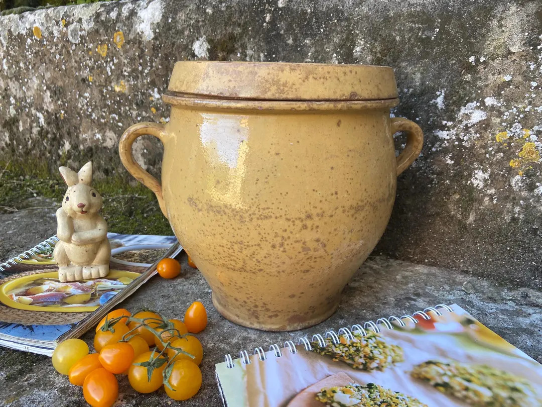 Antique French Confit Pot, Beautiful Large Buttery Yellow Glazed Terracotta Grease Pot, Utensils ... | Etsy (US)