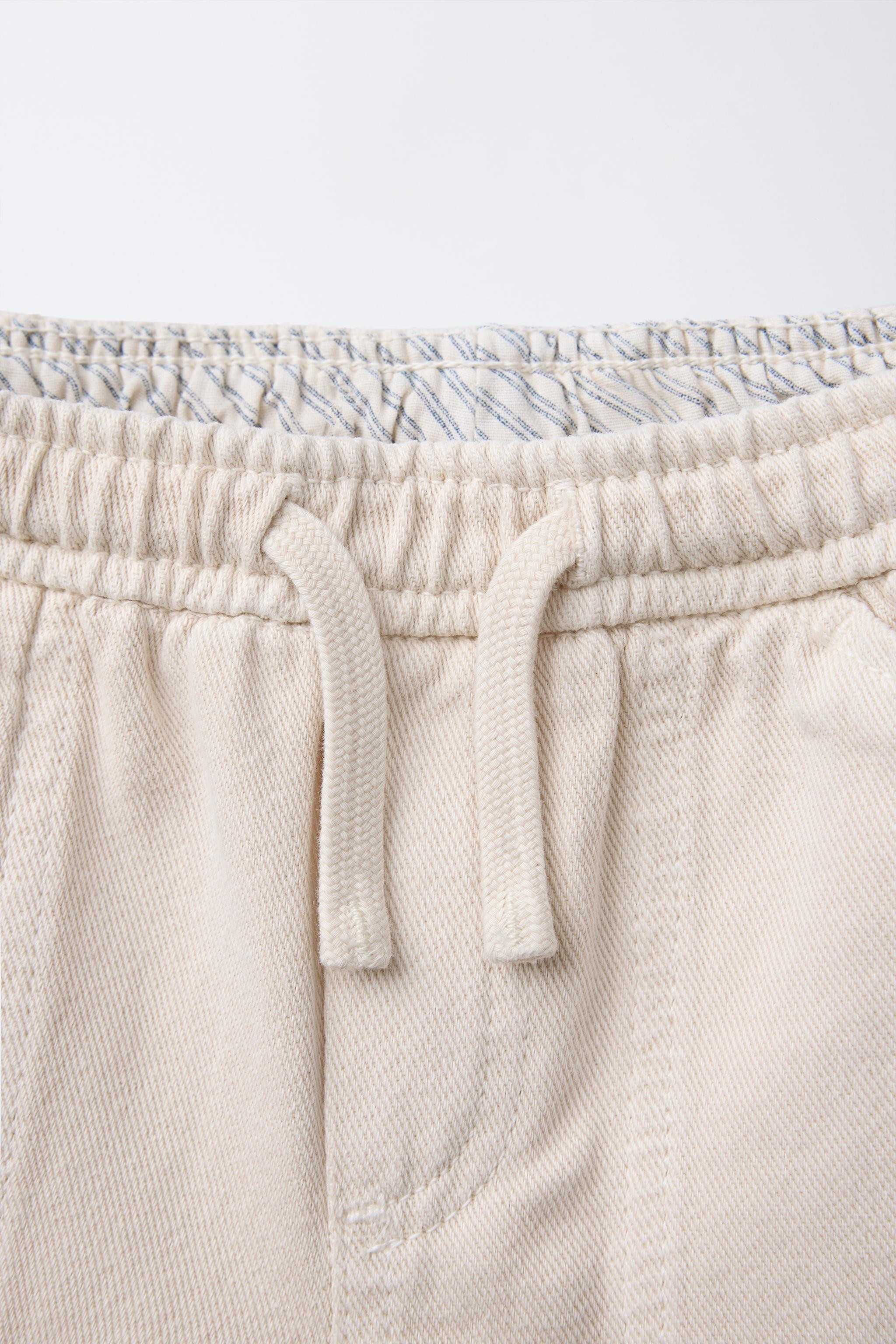 COMFY TWILL COTTON LINEN SHORTSEcru+4 | Zara US