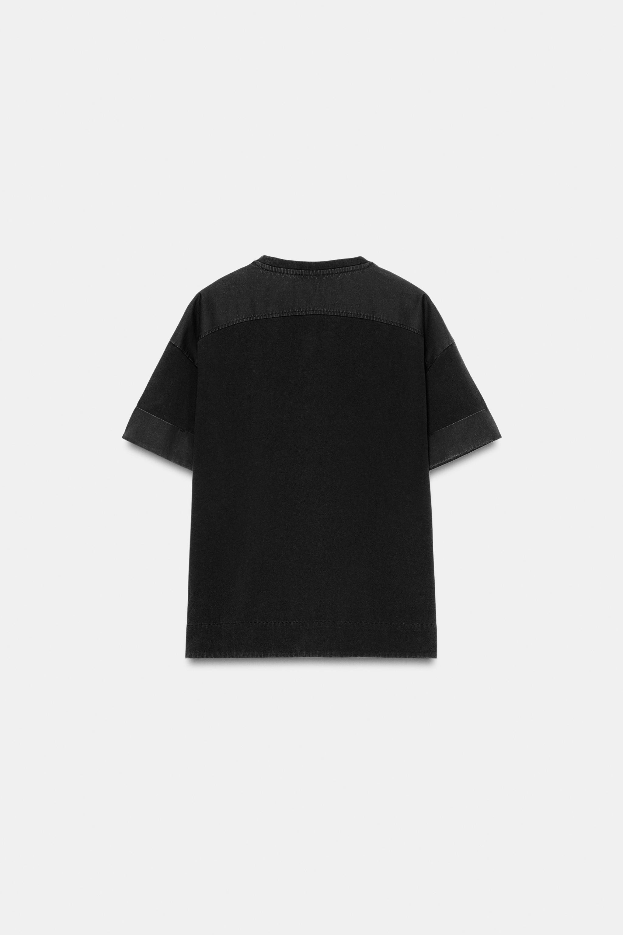 T-SHIRT AUS HEAVY COTTON MIT KURZEN \u00c4RMELN | Zara DE