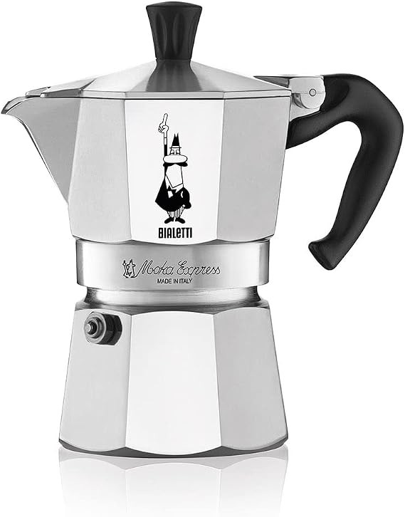 Moka Express: Iconic Stovetop Espresso Maker, Makes Real Italian Coffee, Moka Pot 3 Cups (4.4 Oz ... | Amazon (US)