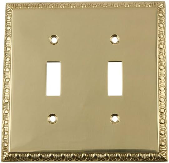 Nostalgic Warehouse 719975 Egg & Dart Switch Plate with Double Toggle, Polished Brass | Amazon (US)