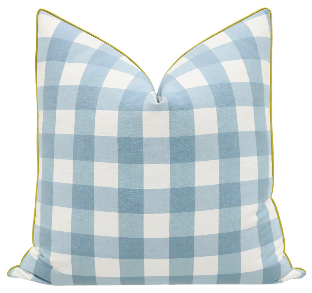 OCS X LDC | CHARLESTON CHECK // POWDER BLUE WITH CLASSIC LINEN // CHARTREUSE CORDING | LITTLE DESIGN COMPANY