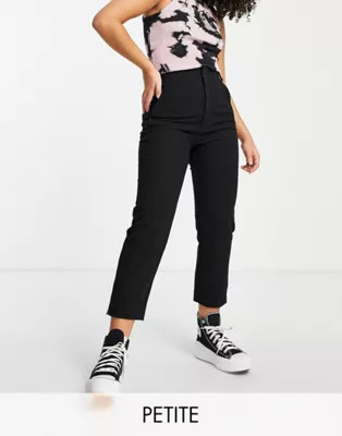 Stradivarius Petite slim tailored pants in black | ASOS (Global)