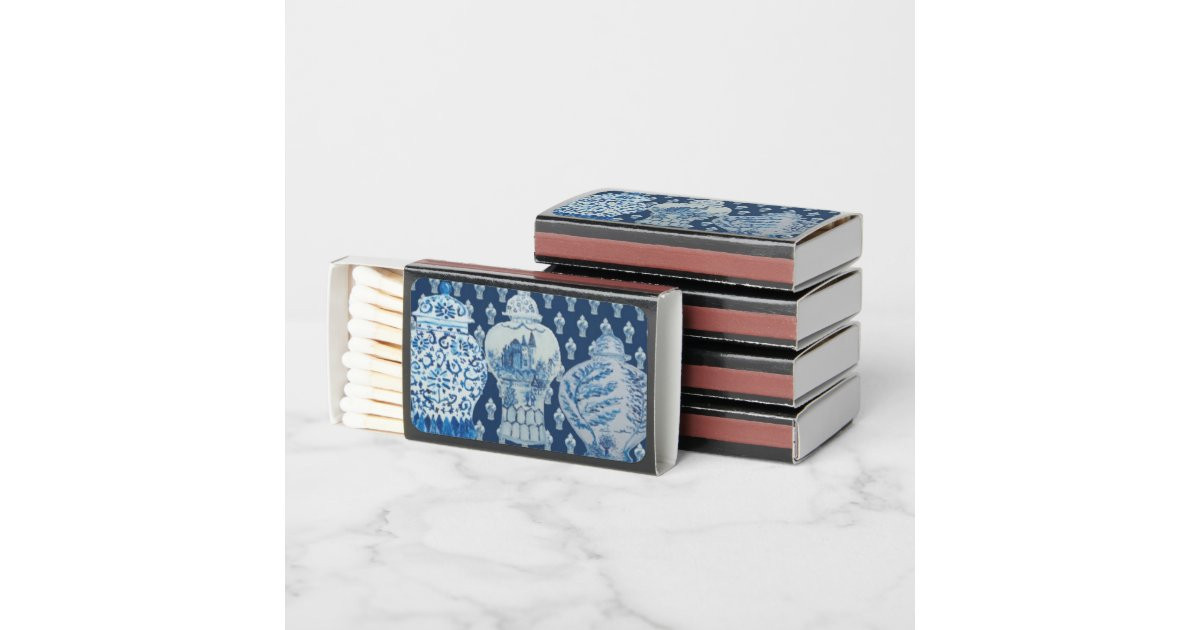 Blue Chinoiserie Ginger Jar  Matchboxes | Zazzle | Zazzle