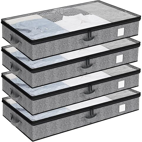 storageLAB Under Bed Storage Containers, Closet Organizers with Sturdy Handles for Clothes, Comfo... | Amazon (US)