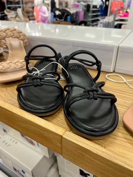 New ankle strap sandals at Target in black or off-white, I hope these are comfy because they are so cute! #targetstyle 

#LTKshoecrush #LTKunder50