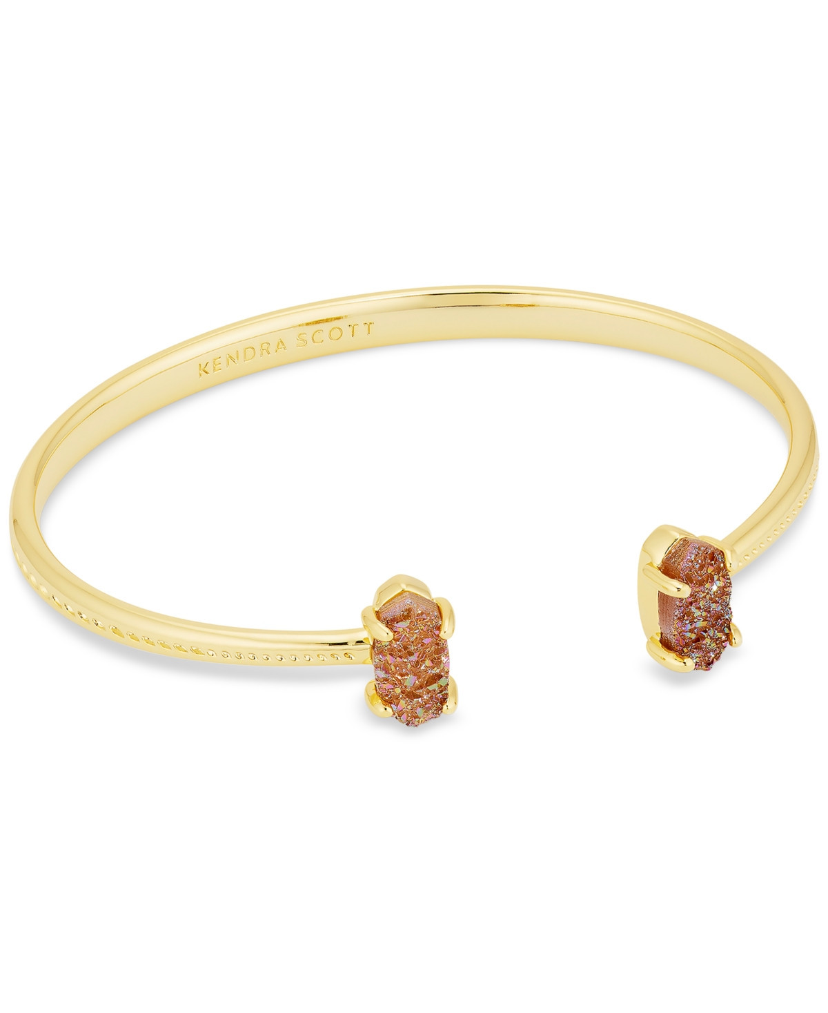 Kendra Scott 14k Gold-Plate Stone Cuff Bangle Bracelet - Spice Drusy | Macy's