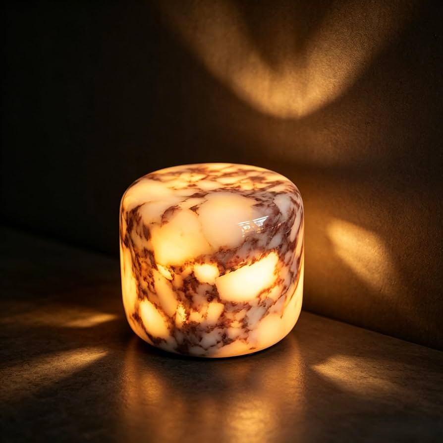 Marble Lamp Luxury Stone Table Lamp Type-C Rechargeable Touch Night Light Small Bedside Lamp Cord... | Amazon (US)
