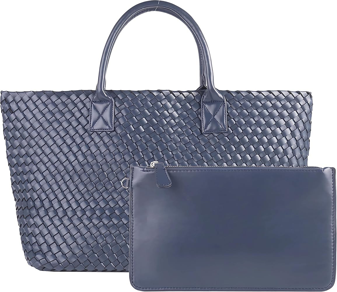 Designer Stylish and Spacious Woven Vegan Leather Tote Bag for Women - Perfect for Travel, Work, ... | Amazon (US)