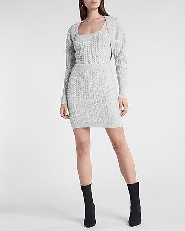 Cable Knit Sweater Shrug + Cami + Skirt Set | Express