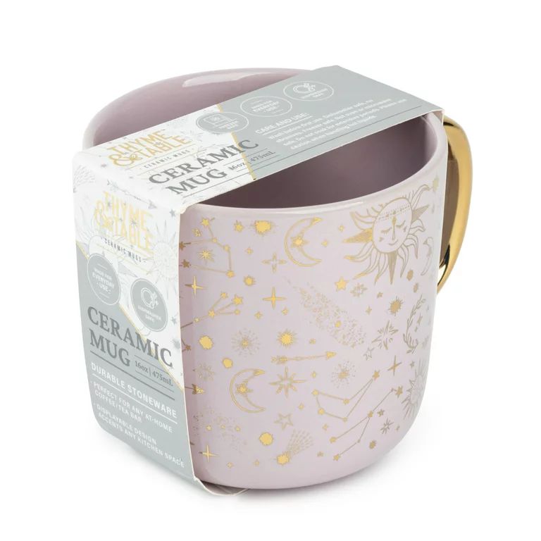 Thyme & Table Stoneware Coffee Mug, 16 fl oz, Gold Stars - Walmart.com | Walmart (US)