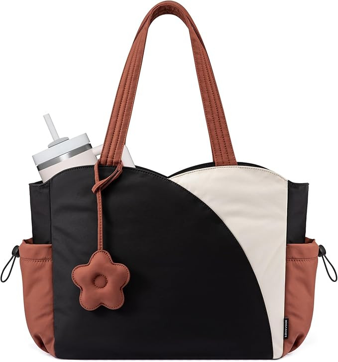 LOVEVOOK Tote Bag for Women, Puffer Work Bags with Zipper for Daily Travel College, Teacher Nurse... | Amazon (US)