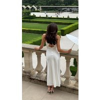 Simple Wedding Dress. Milky White Silk Bridal White Dress.silk Guest Dress.white Satin Maxi Dress.backless | Etsy (US)