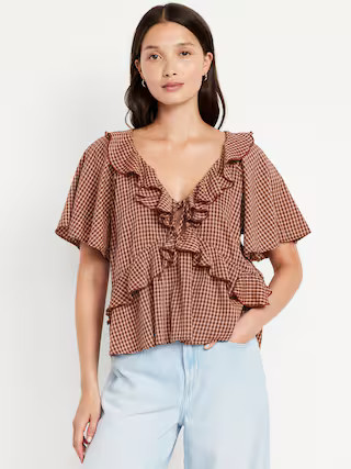 Ruffle V-Neck Top | Old Navy | Old Navy (US)