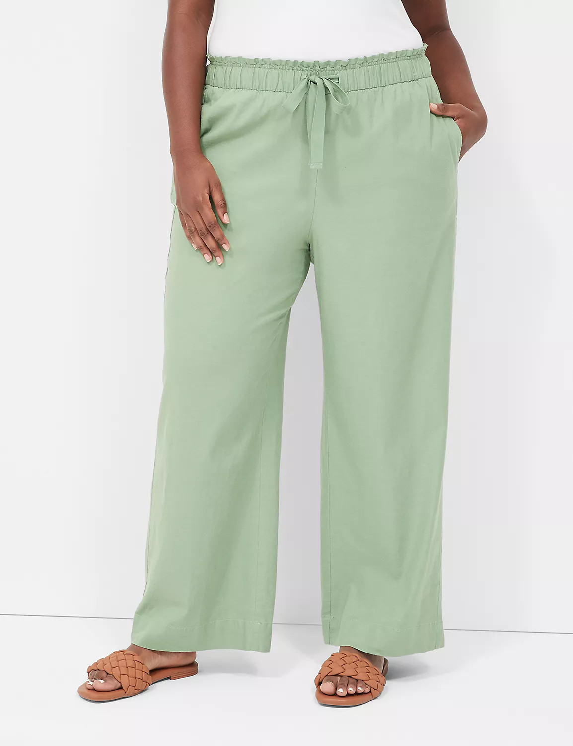 Linen Wide Leg Pant | LaneBryant | Lane Bryant (US)