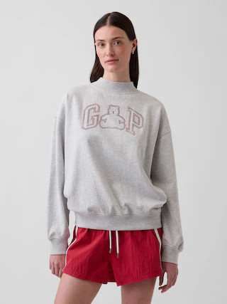 VintageSoft Terry Oversized Mockneck Logo Sweatshirt | Gap (CA)